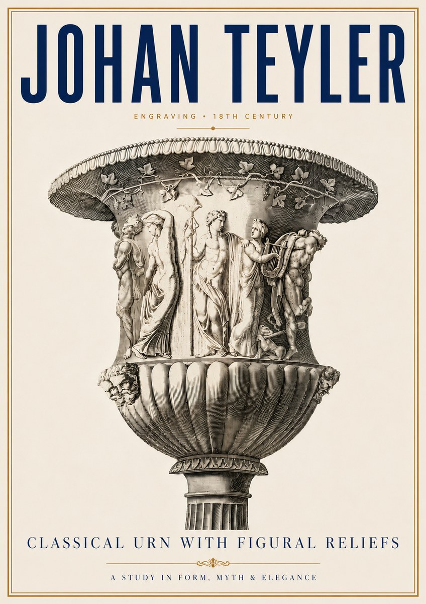 Johan Teyler Classical Urn with Figural Reliefs II No6 - Póster