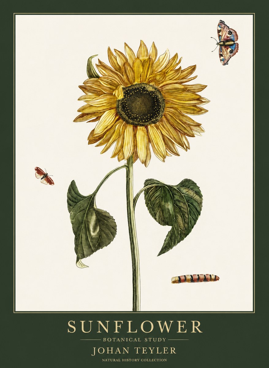 Johan Teyler Sunflower with Insects No6 - Póster