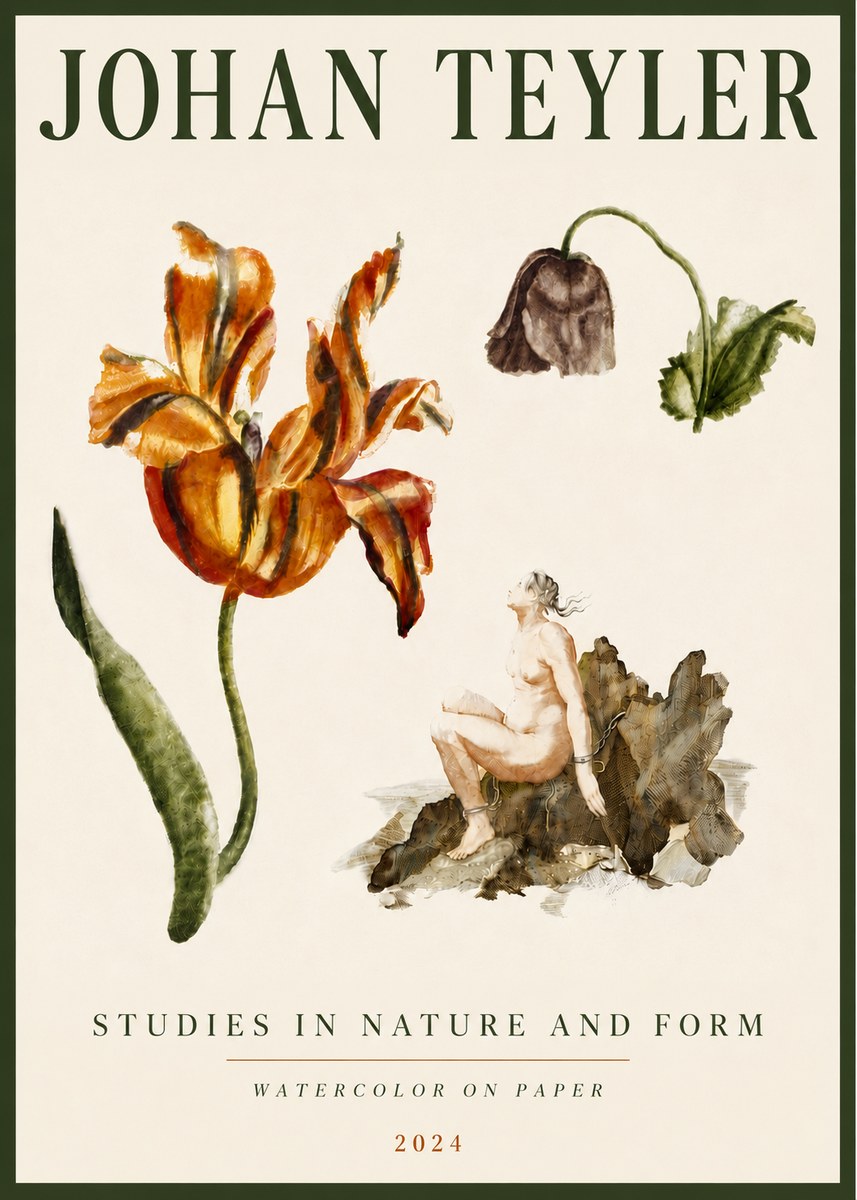 Johan Teyler Botanical Studies & Figurative Composition No6 - Póster