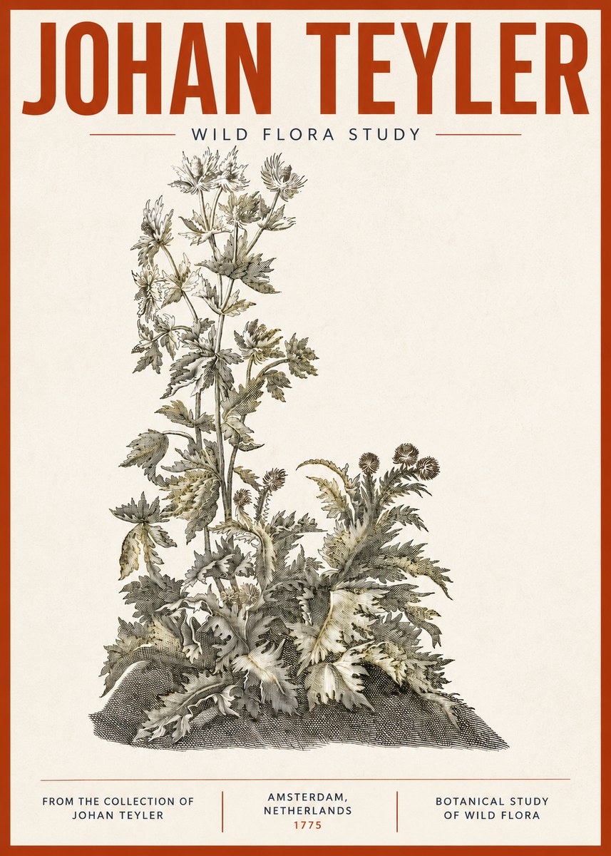 Johan Teyler Wild Flora Study No4 - Póster