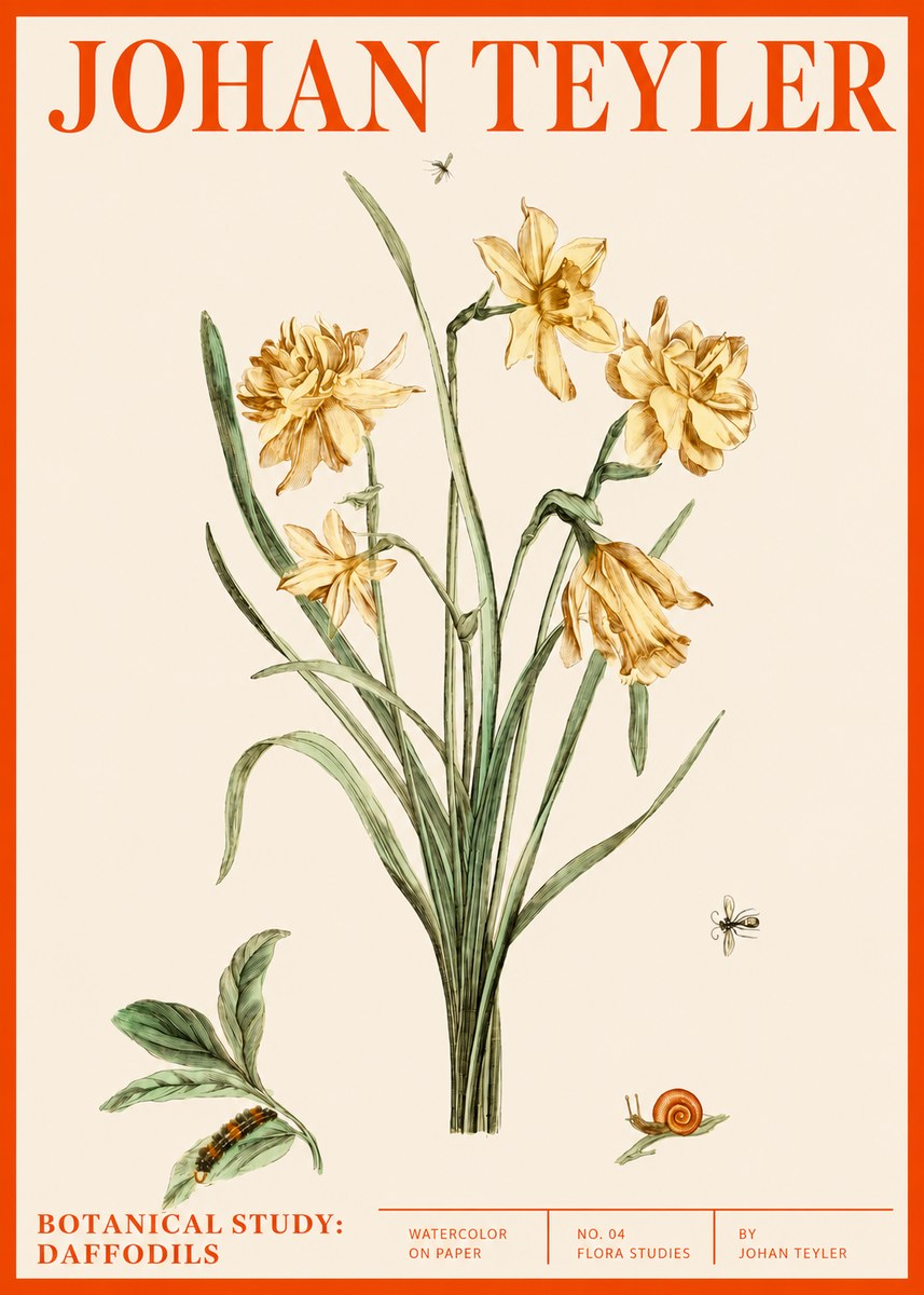 Johan Teyler Daffodils No4 - Póster