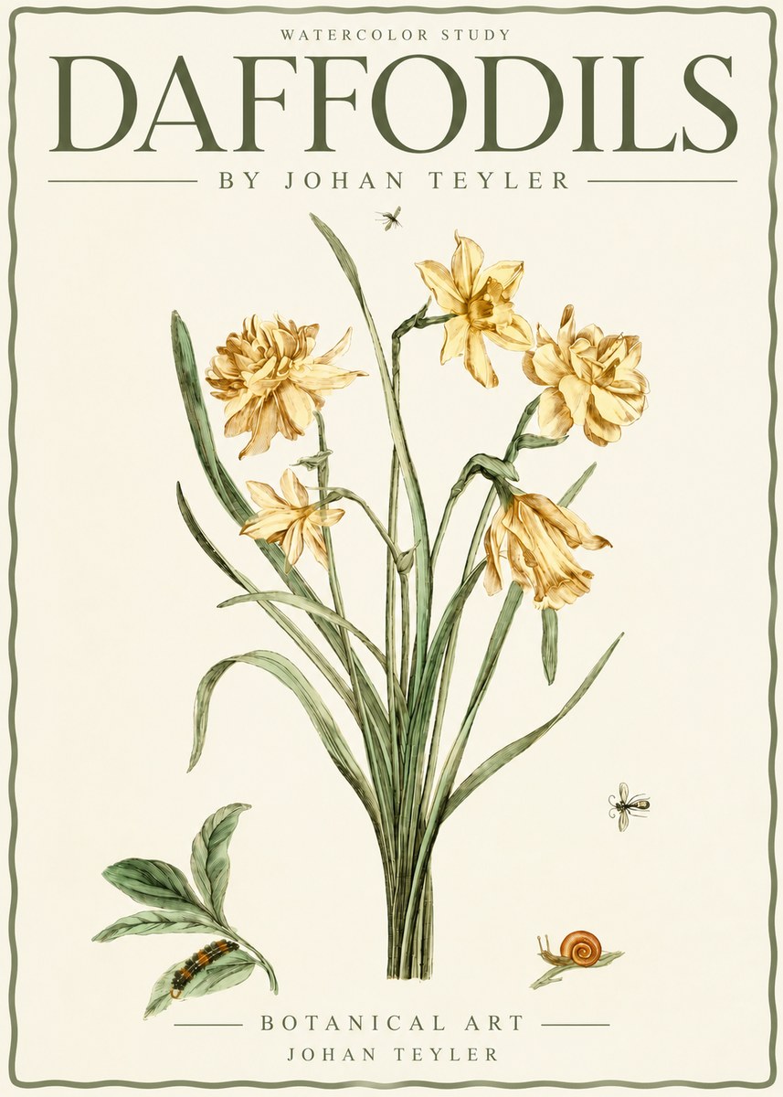 Johan Teyler Daffodils No5 - Póster
