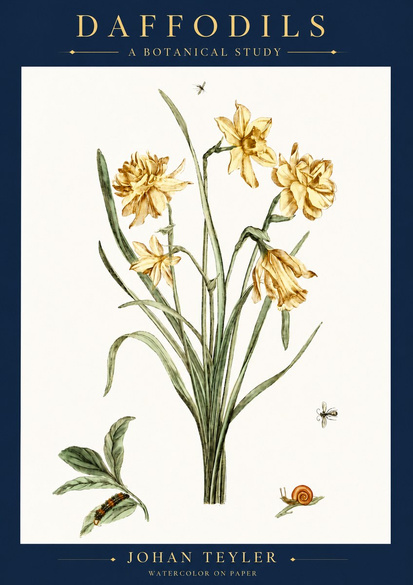 Johan Teyler Daffodils No6 - Póster