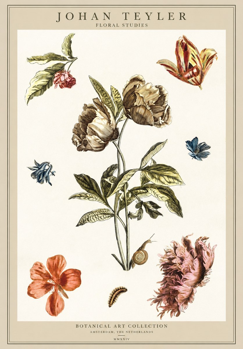Johan Teyler Floral Studies No1 - Póster