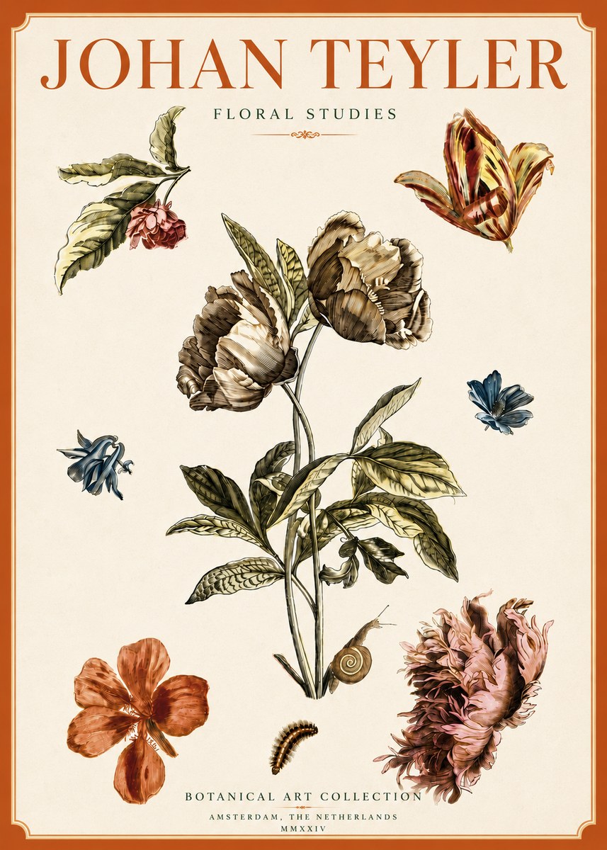 Johan Teyler Floral Studies No6 - Póster