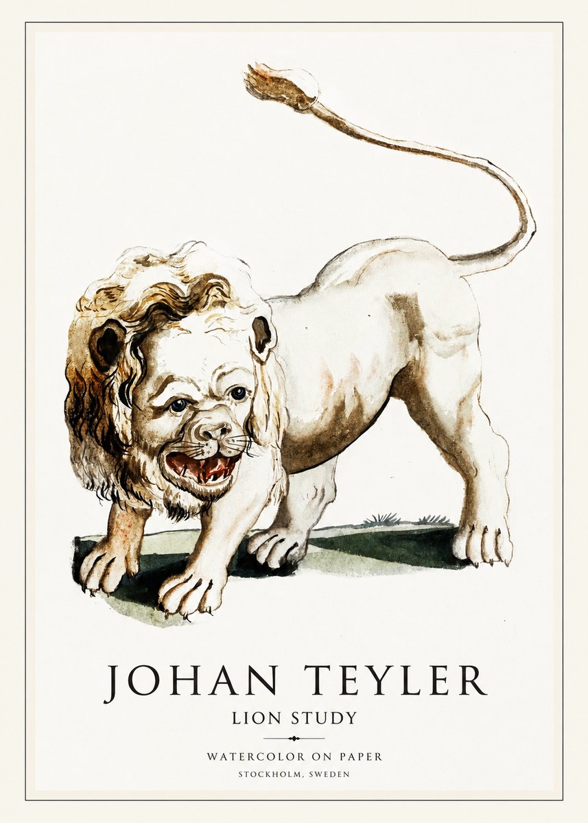 Johan Teyler Lion Study No1 - Póster