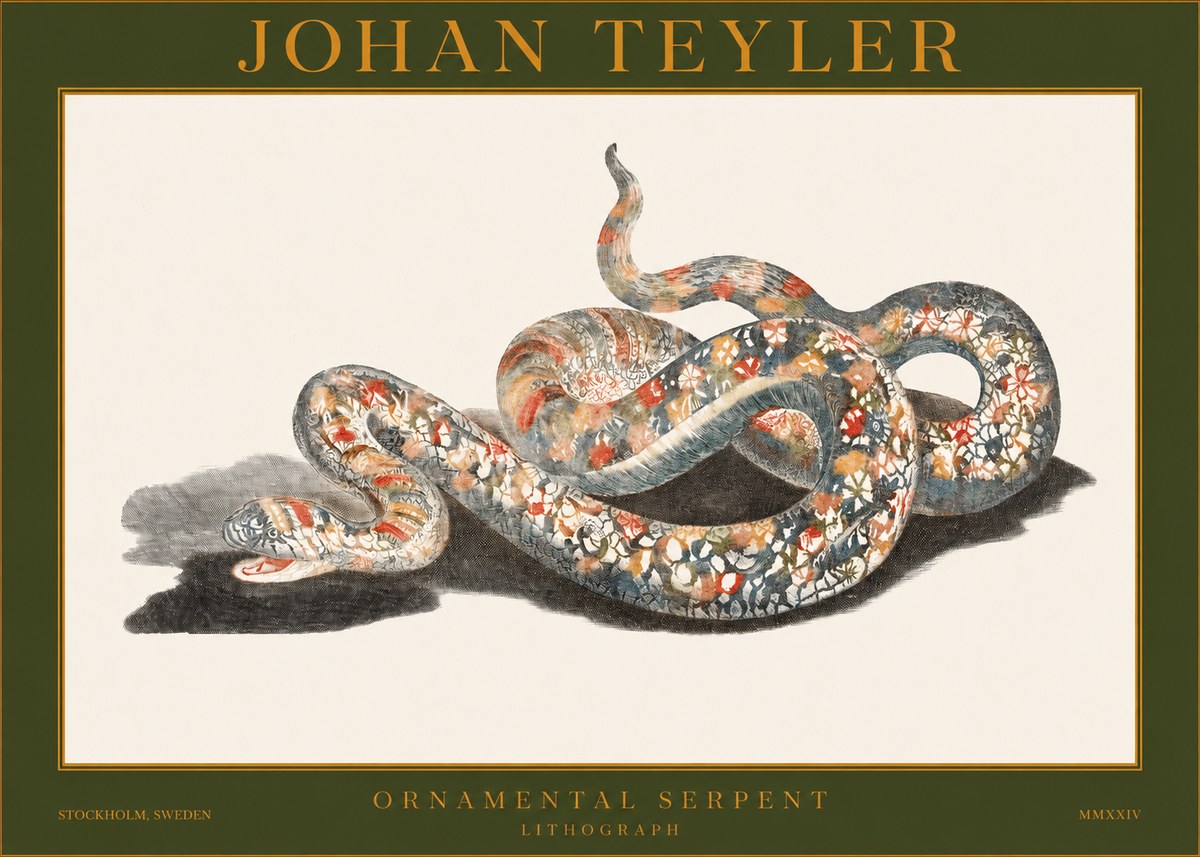 Johan Teyler Ornamental Serpent No1 - Póster