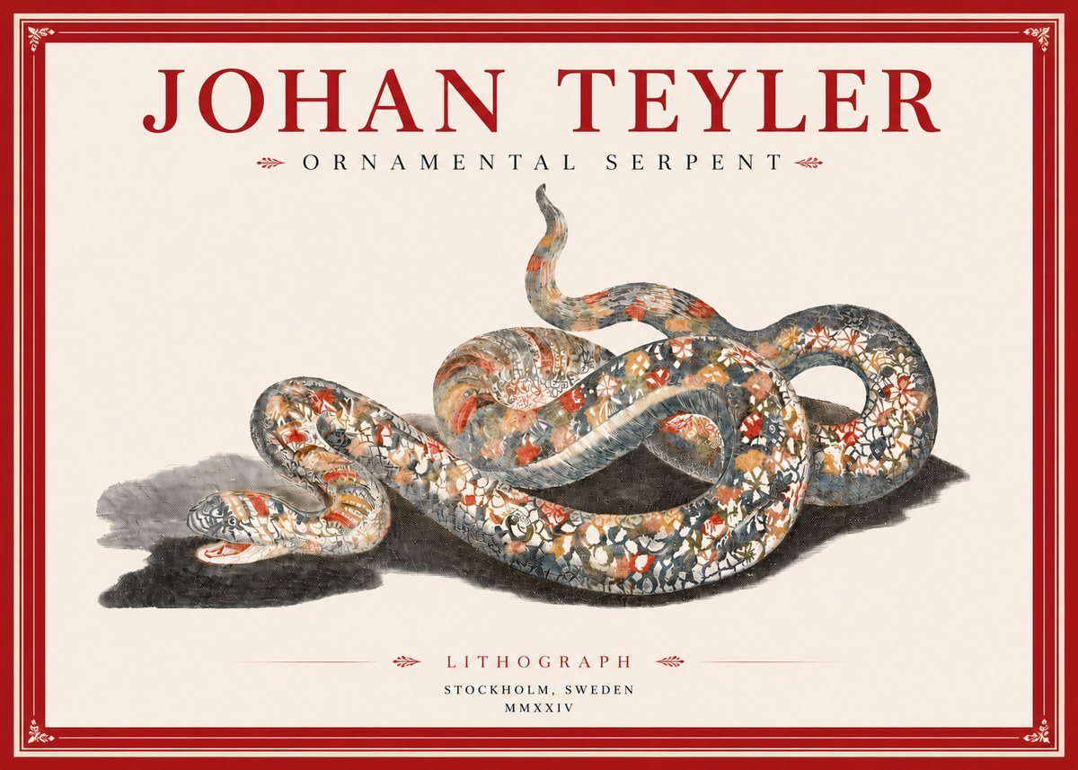 Johan Teyler Ornamental Serpent No3 - Póster