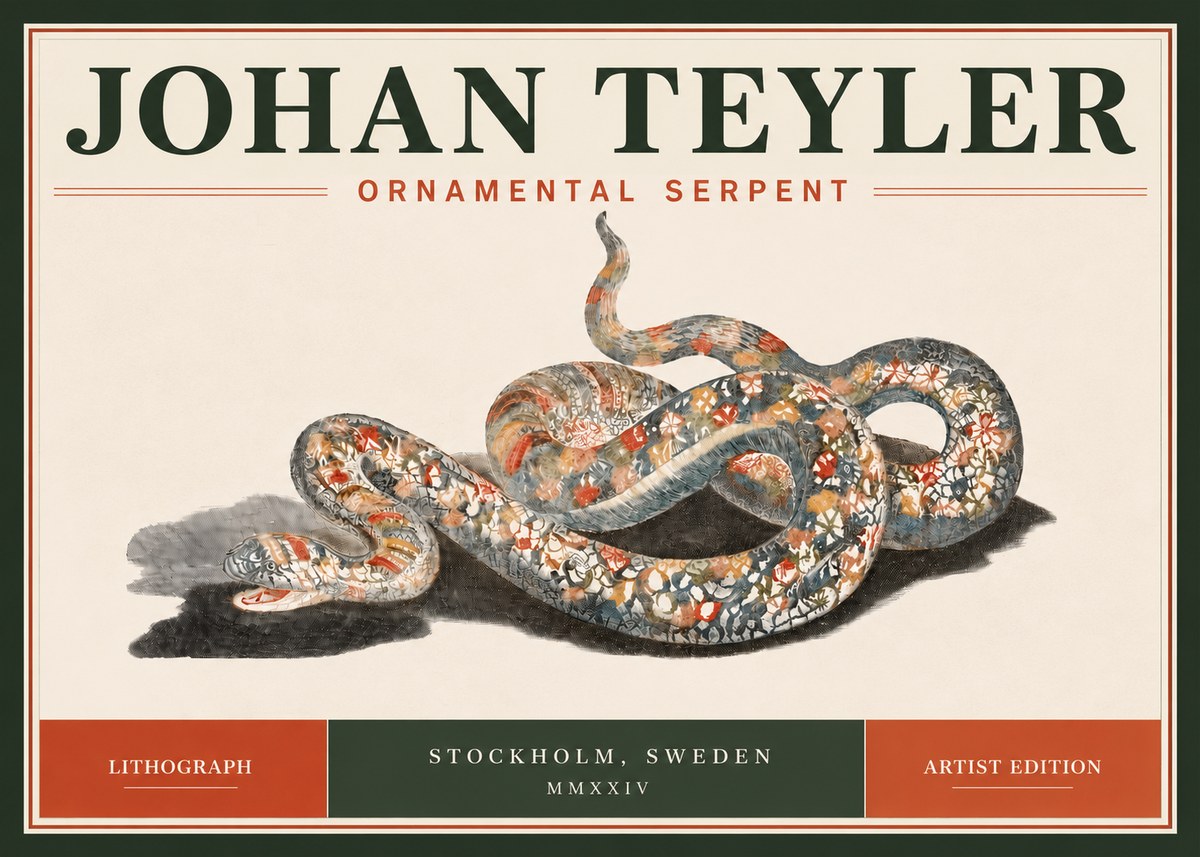 Johan Teyler Ornamental Serpent No5 - Póster