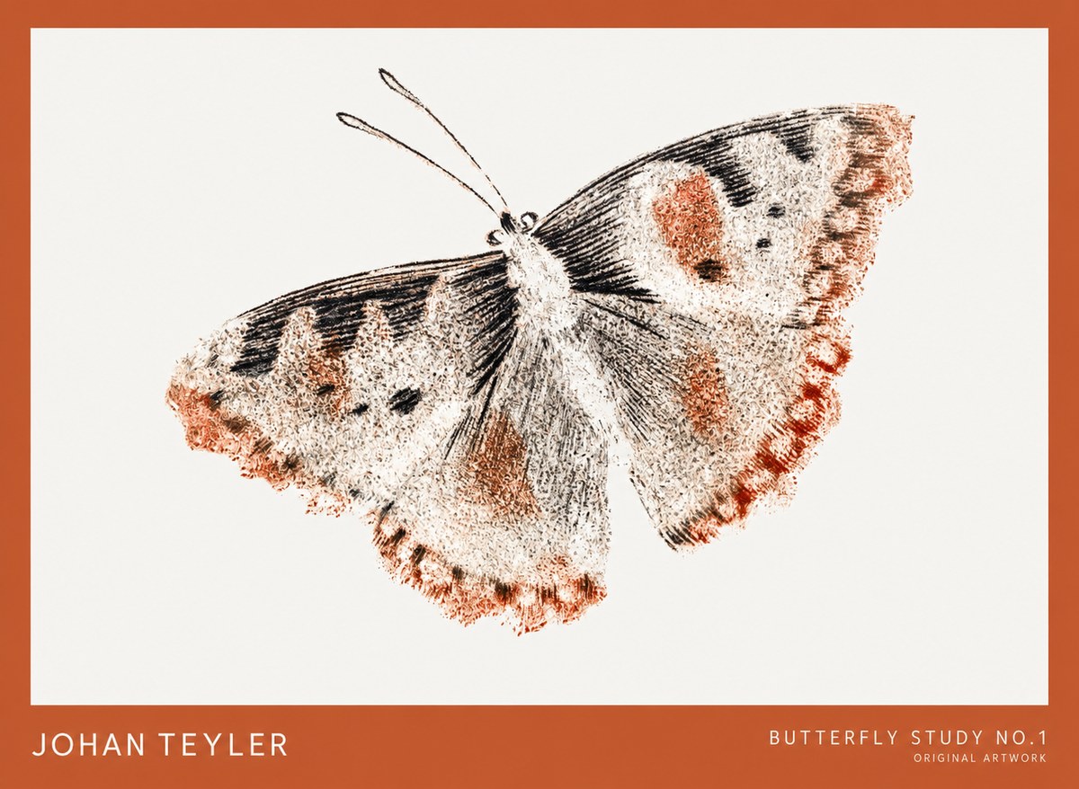 Johan Teyler Butterfly Study No.1 No1 - Póster