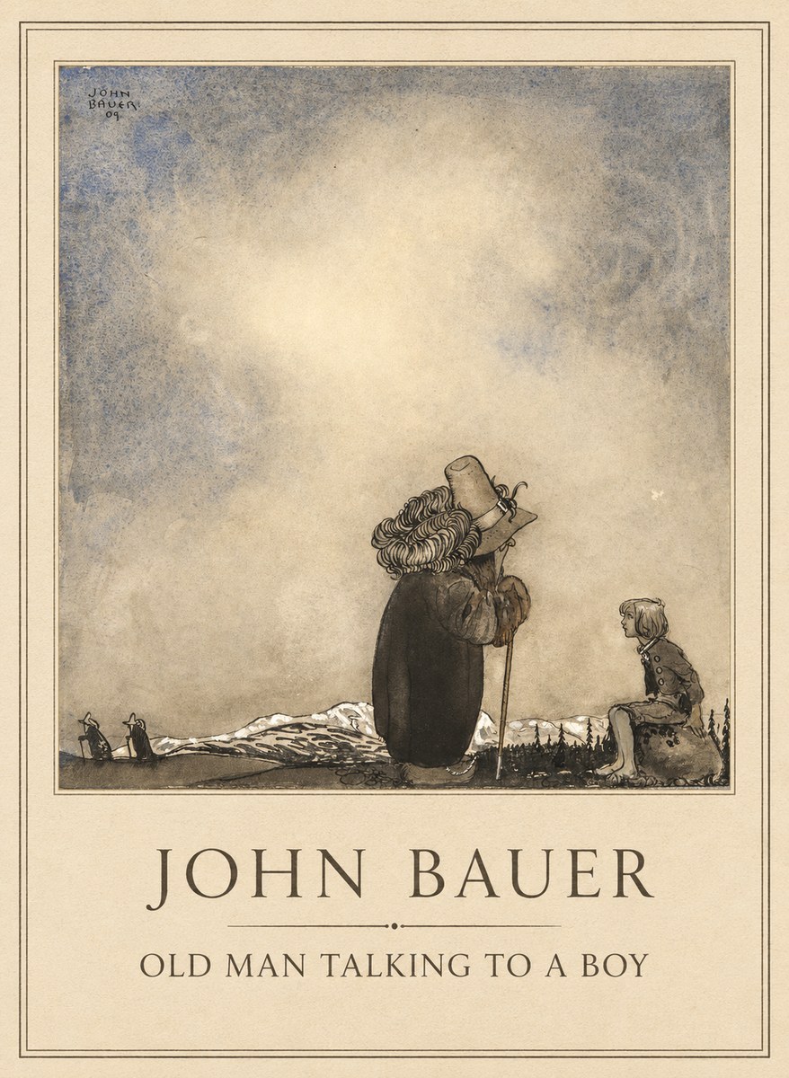 John Bauer Old Man Talking to a Boy No1 - Póster