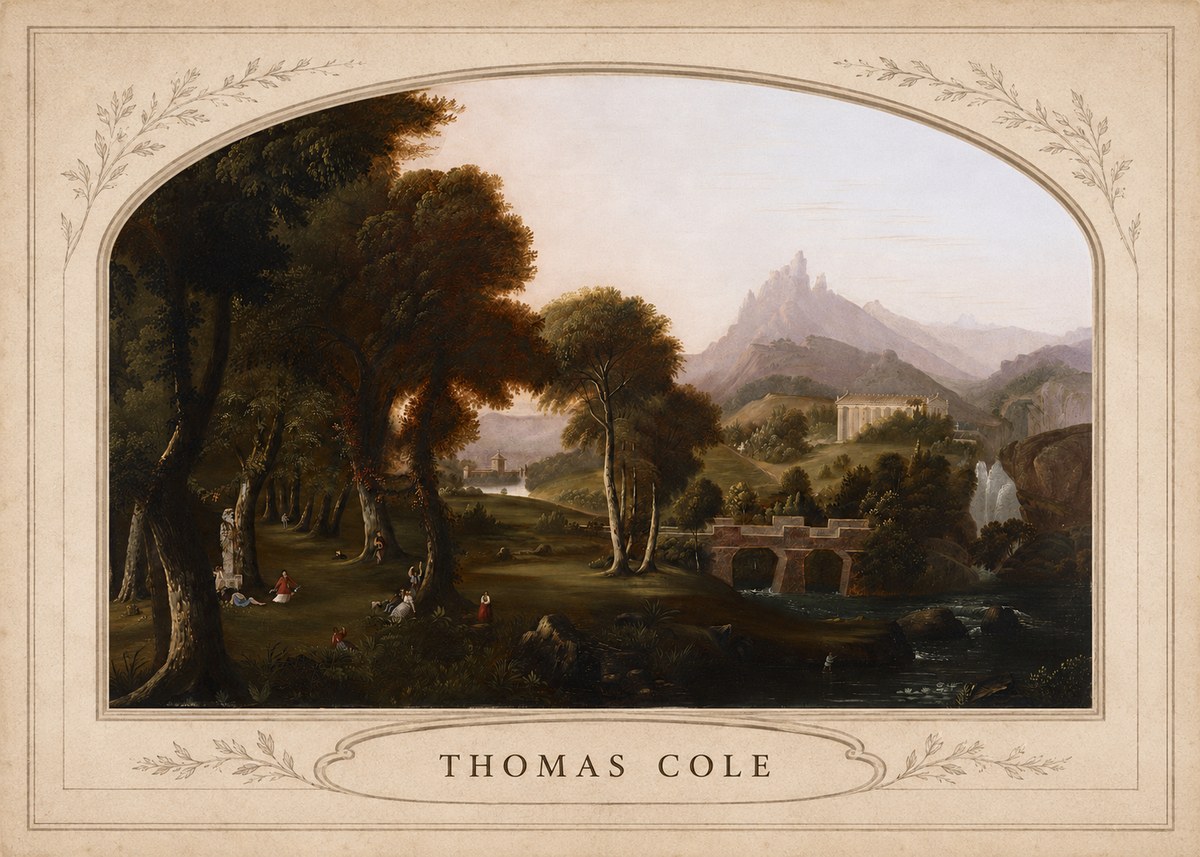 Thomas Cole The Old Mill, Sunset No3 - Póster