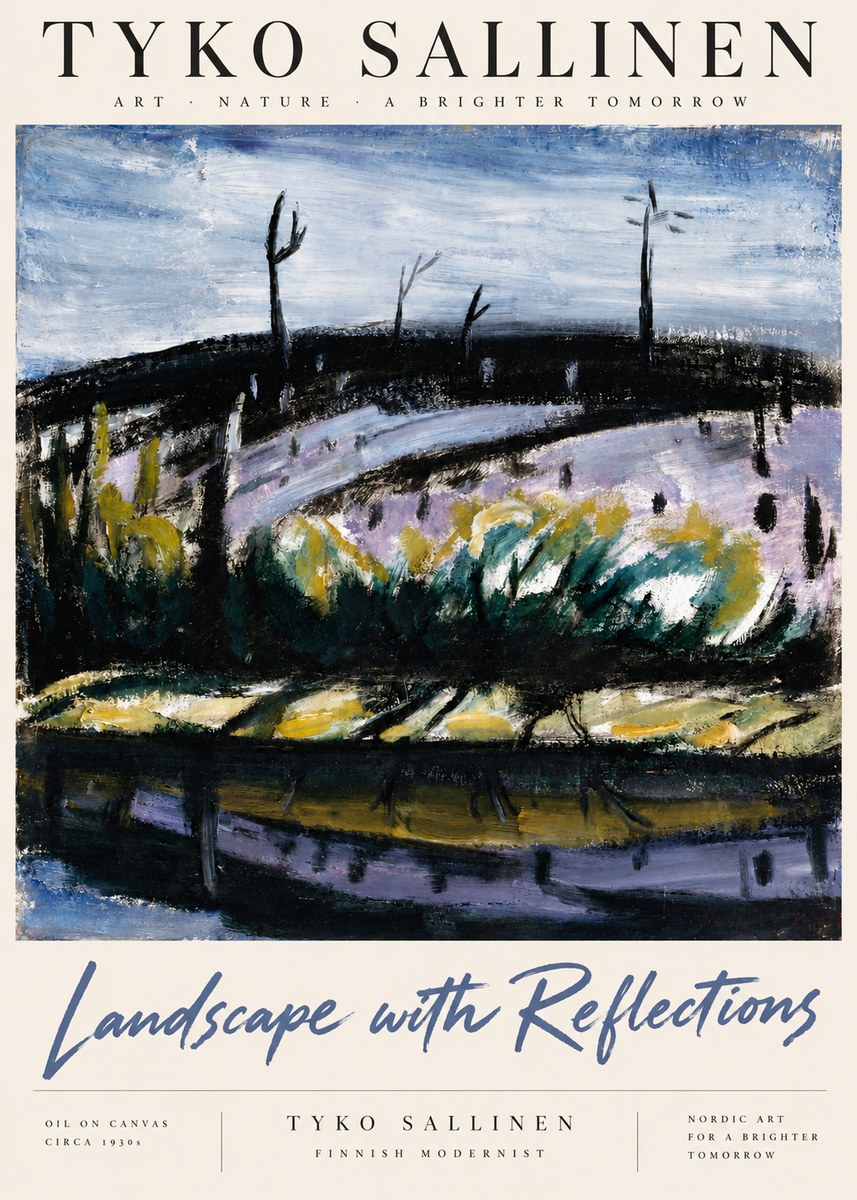 Tyko Sallinen Landscape with Reflections No4 - Póster
