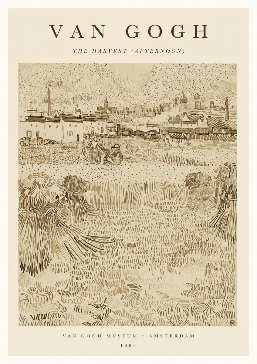 Van Gogh The Harvest (Afternoon) No1 - Póster