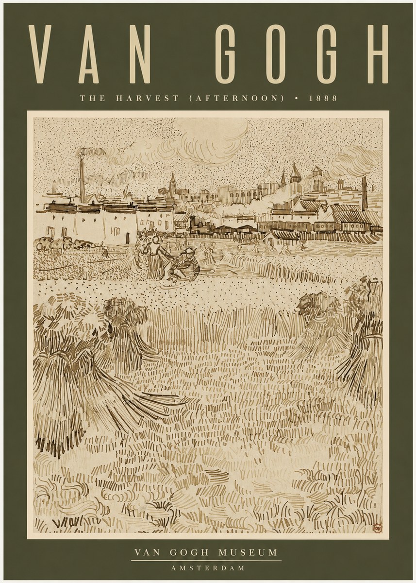 Van Gogh The Harvest (Afternoon) No2 - Póster