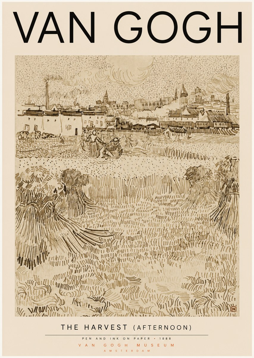 Van Gogh The Harvest (Afternoon) No3 - Póster