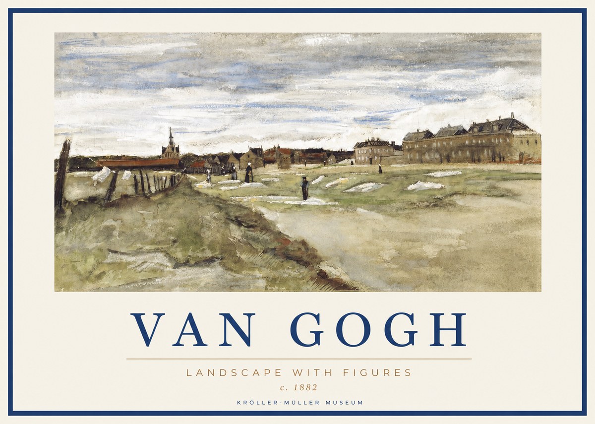Van Gogh Landscape with Figures No2 - Póster