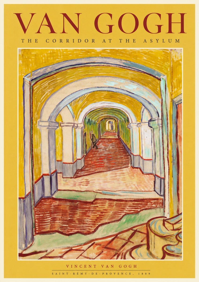 Van Gogh The Corridor at the Asylum No1 - Póster