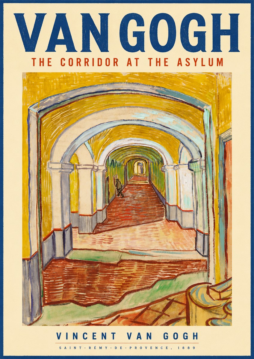 Van Gogh The Corridor at the Asylum No4 - Póster
