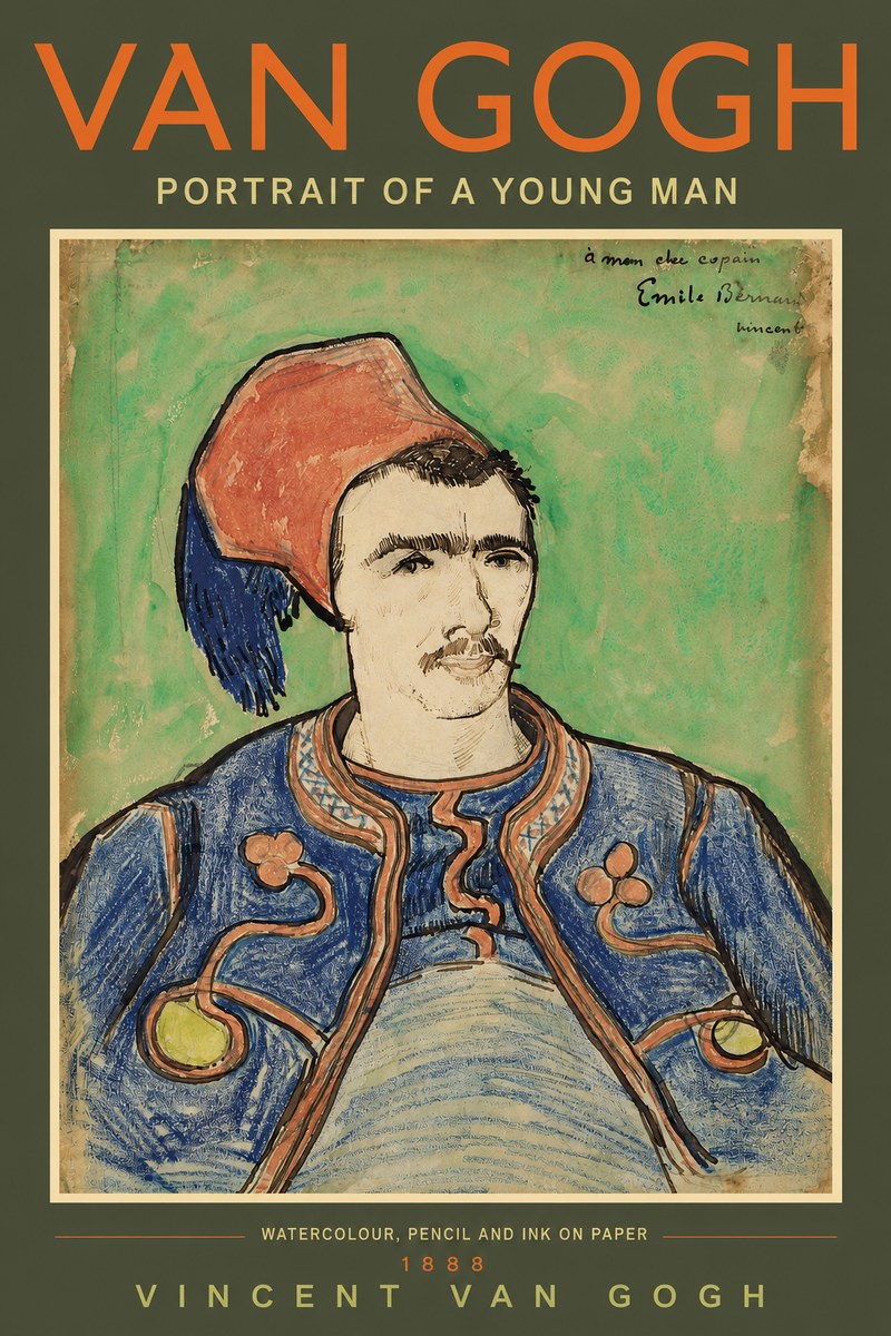 Van Gogh Portrait of a Young Man No3 - Póster