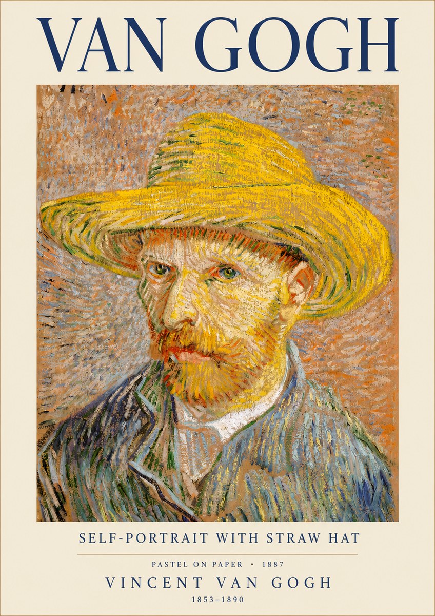 Van Gogh Self-portrait with Straw Hat I No3 - Póster