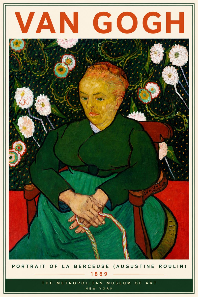 Van Gogh Portrait of La Berceuse (Augustine Roulin) No5 - Póster