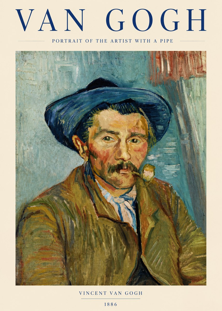 Van Gogh Portrait of the Artist with a Pipe No3 - Póster