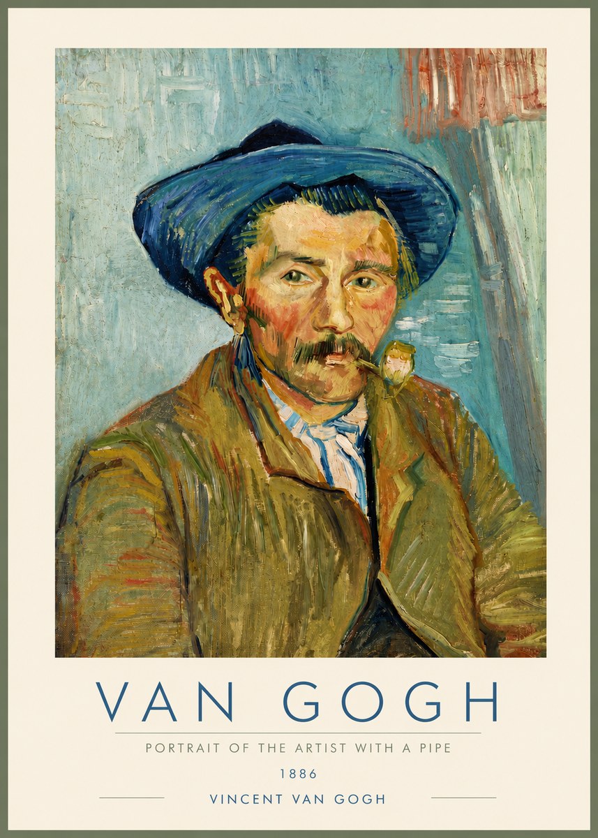 Van Gogh Portrait of the Artist with a Pipe No4 - Póster