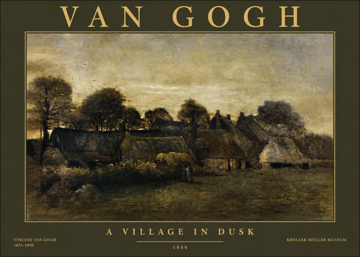 Van Gogh A Village in Dusk No2 - Póster