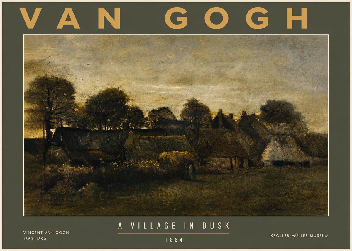 Van Gogh A Village in Dusk No5 - Póster