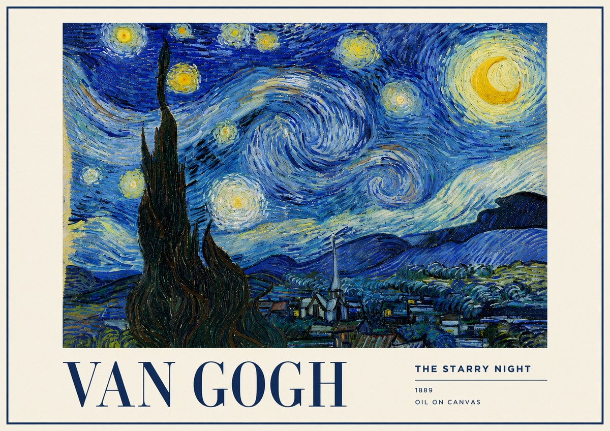 Van Gogh The Starry Night No5 - Póster