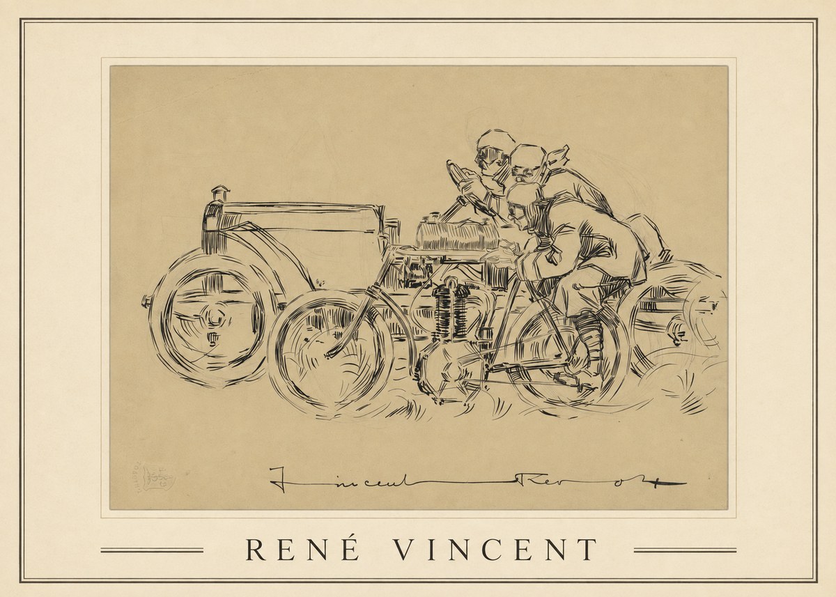 René Vincent Course Automobile No1 - Póster
