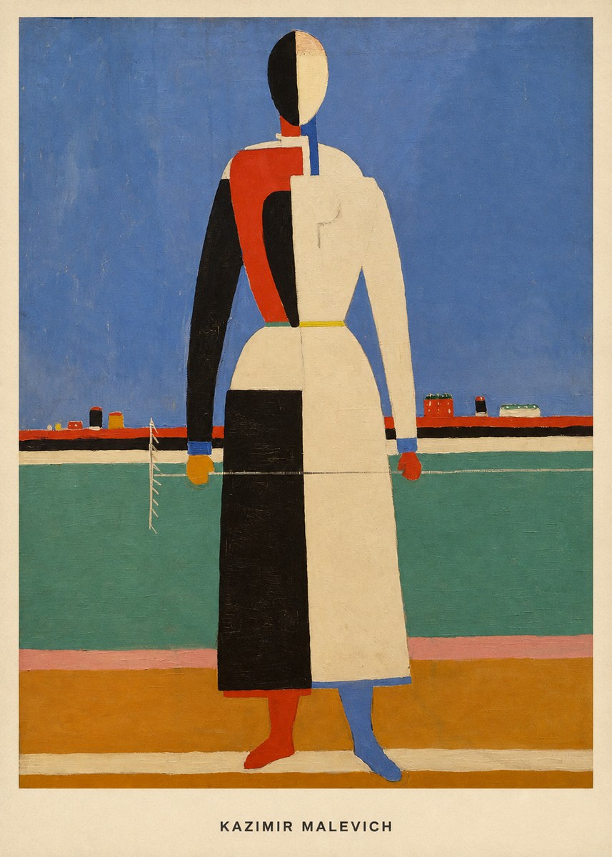 Kazimir Malevich Woman with a Rake No6 - Póster