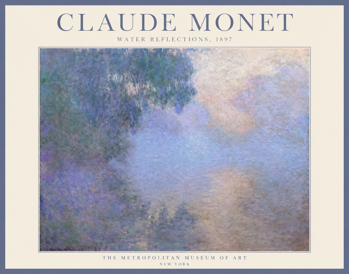 Monet Water Reflections No3 - Póster