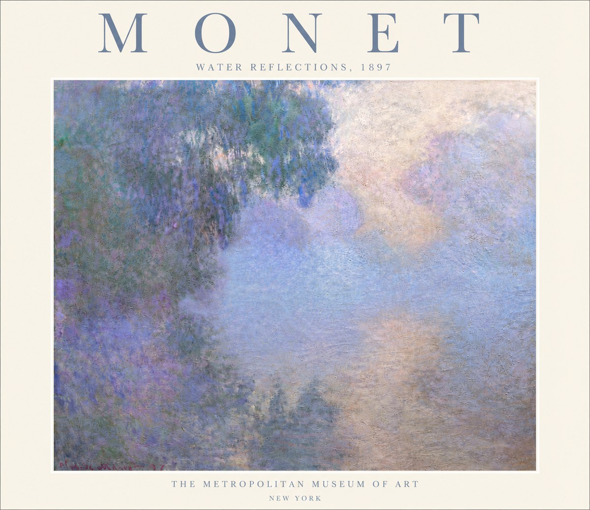 Monet Water Reflections No5 - Póster