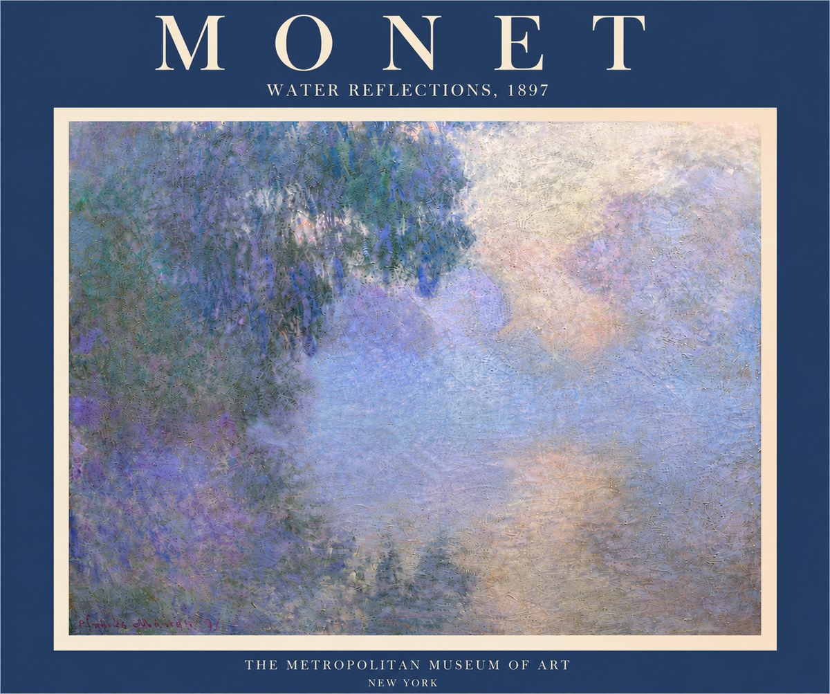 Monet Water Reflections No6 - Póster