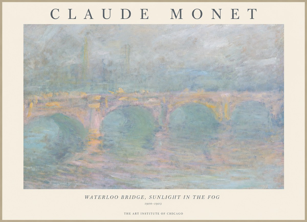 Monet Waterloo Bridge, Sunlight in the Fog I No1 - Póster