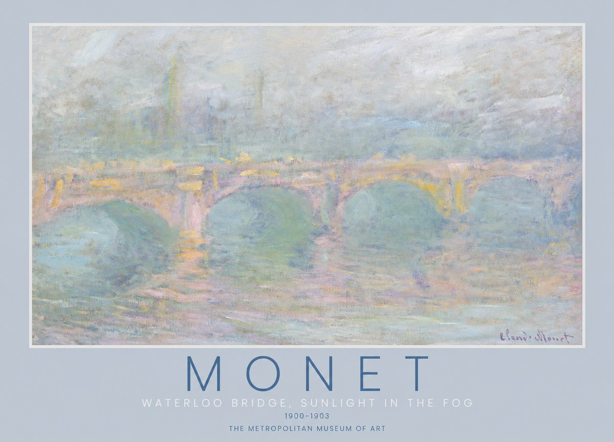 Monet Waterloo Bridge, Sunlight in the Fog I No2 - Póster