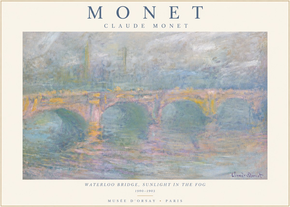 Monet Waterloo Bridge, Sunlight in the Fog I No5 - Póster