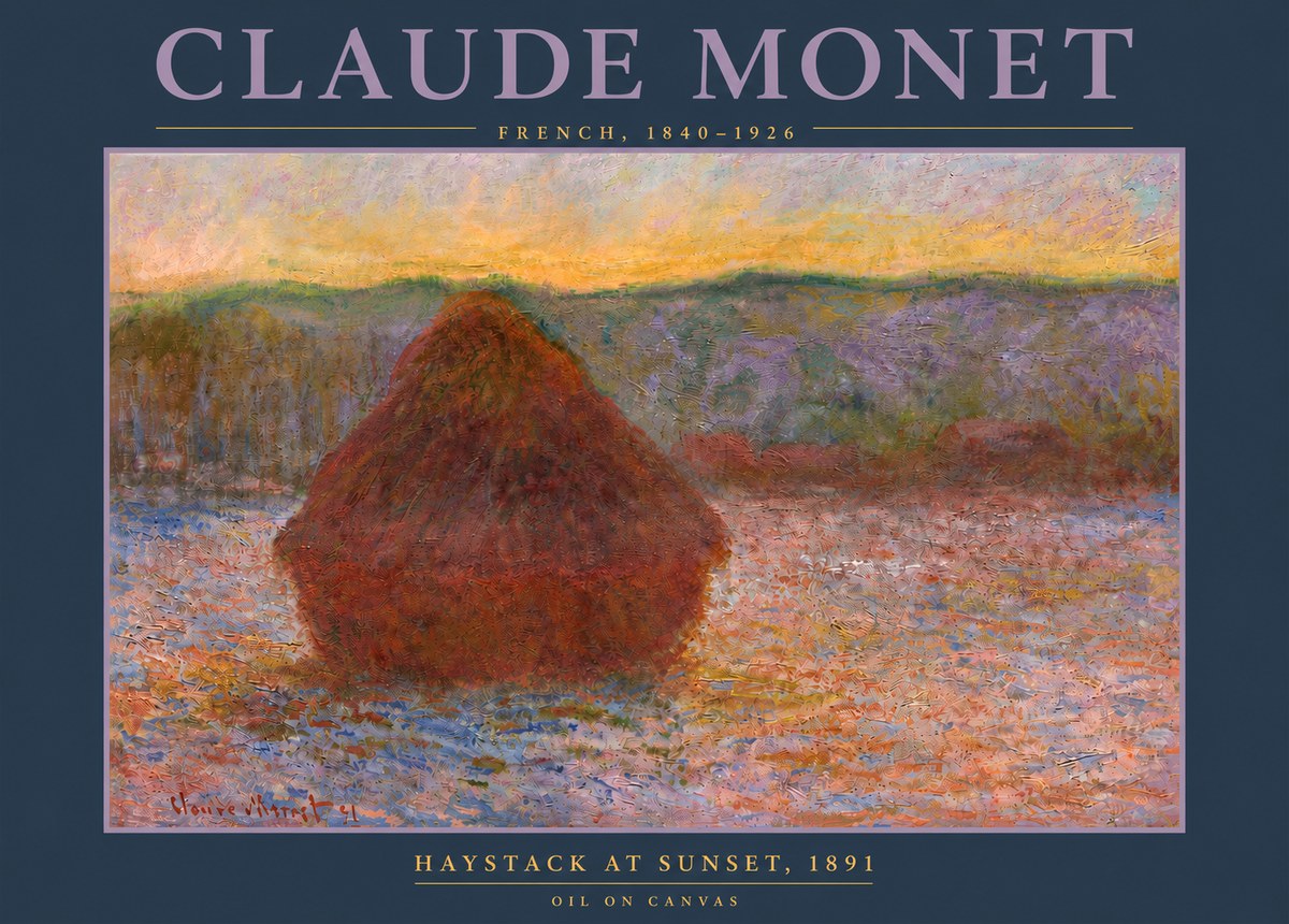 Monet Haystack at Sunset, 1891 No4 - Póster