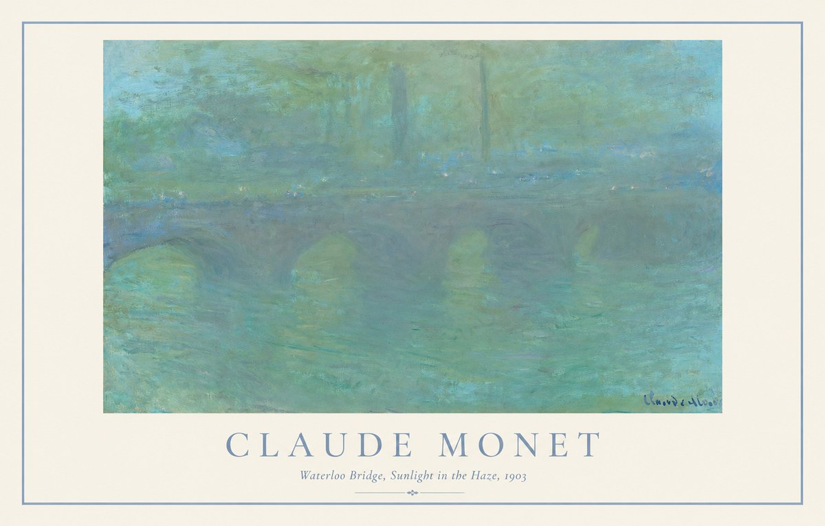 Monet Waterloo Bridge, Sunlight in the Haze, 1903 No1 - Póster