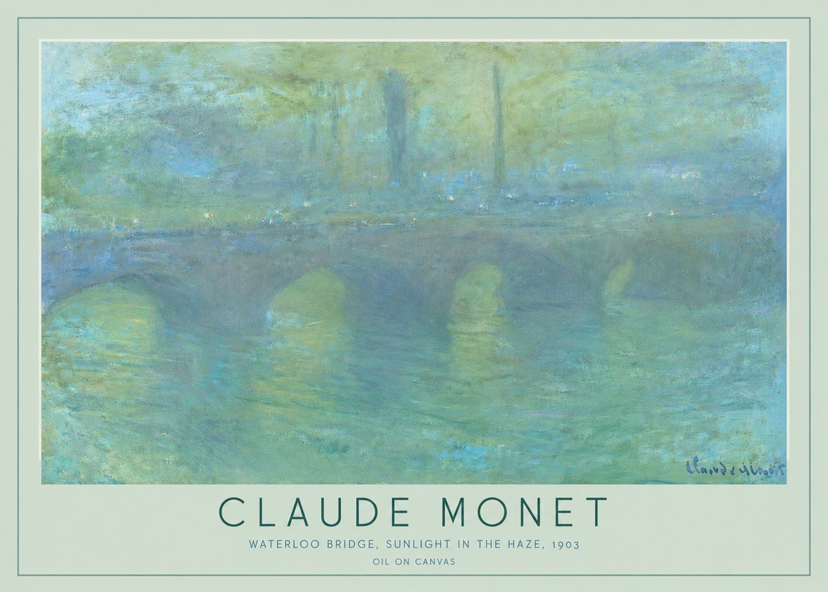 Monet Waterloo Bridge, Sunlight in the Haze, 1903 No3 - Póster