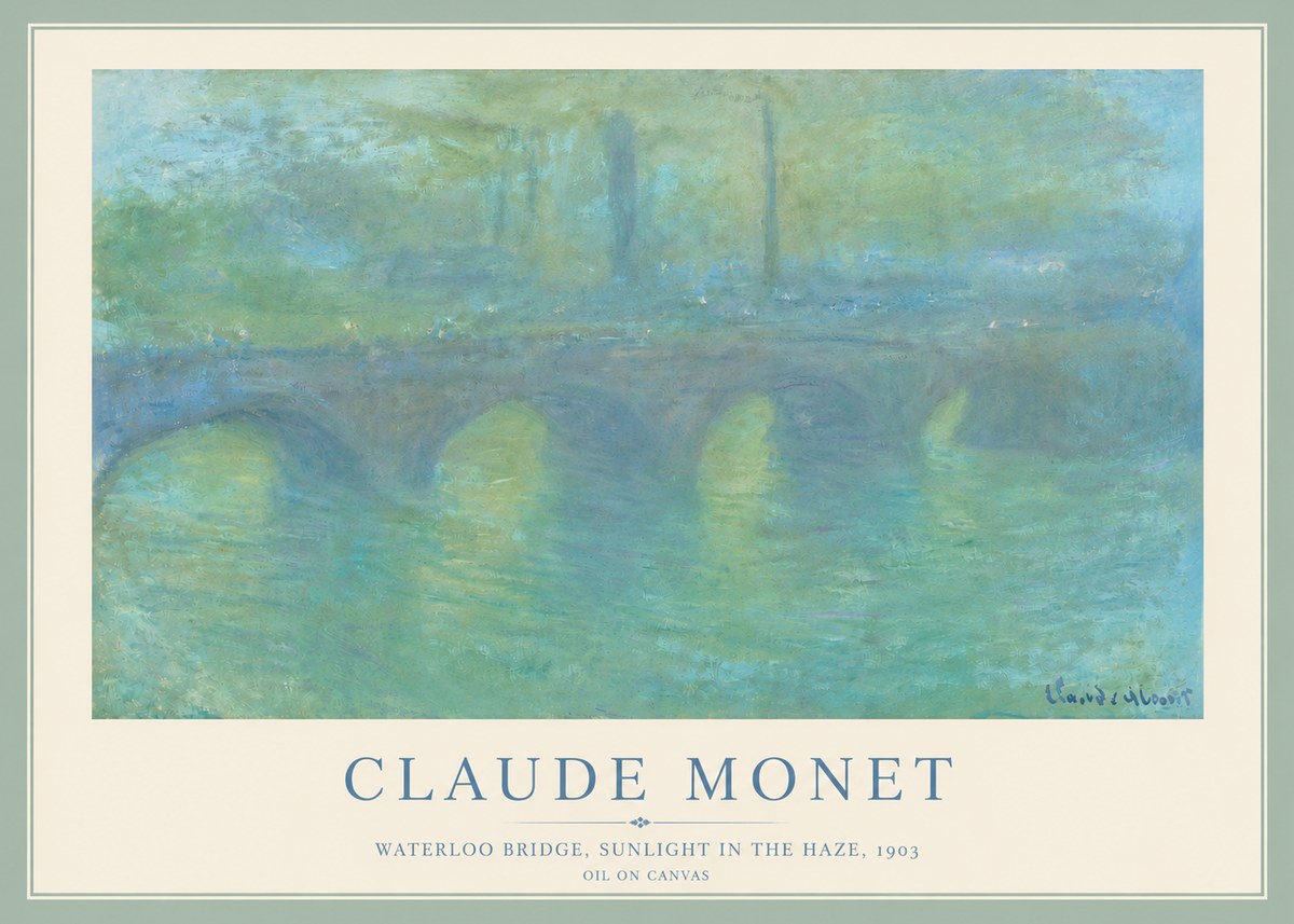 Monet Waterloo Bridge, Sunlight in the Haze, 1903 No5 - Póster