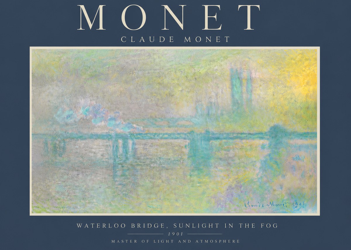Monet Waterloo Bridge, Sunlight in the Fog II No6 - Póster
