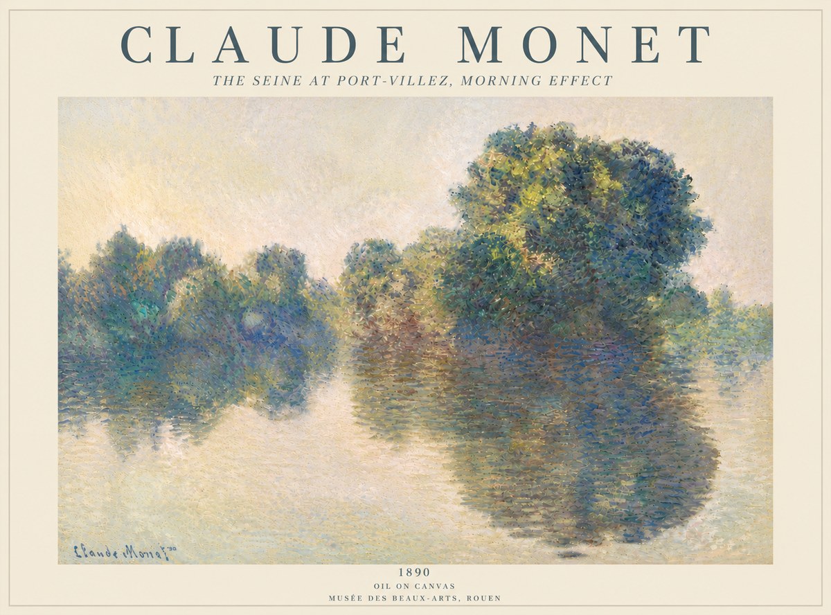 Monet The Seine at Port-villez, Morning Effect No5 - Póster