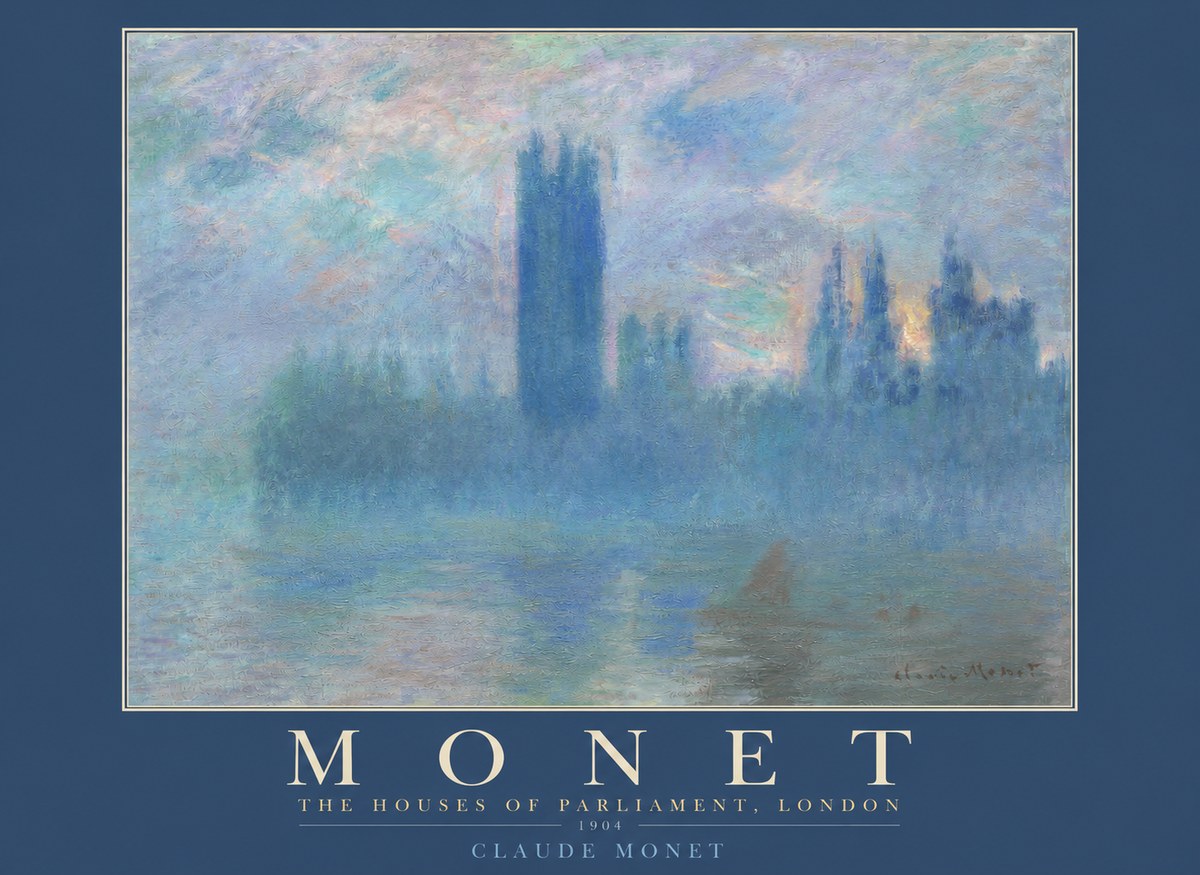 Monet The Houses of Parliament, London I No2 - Póster