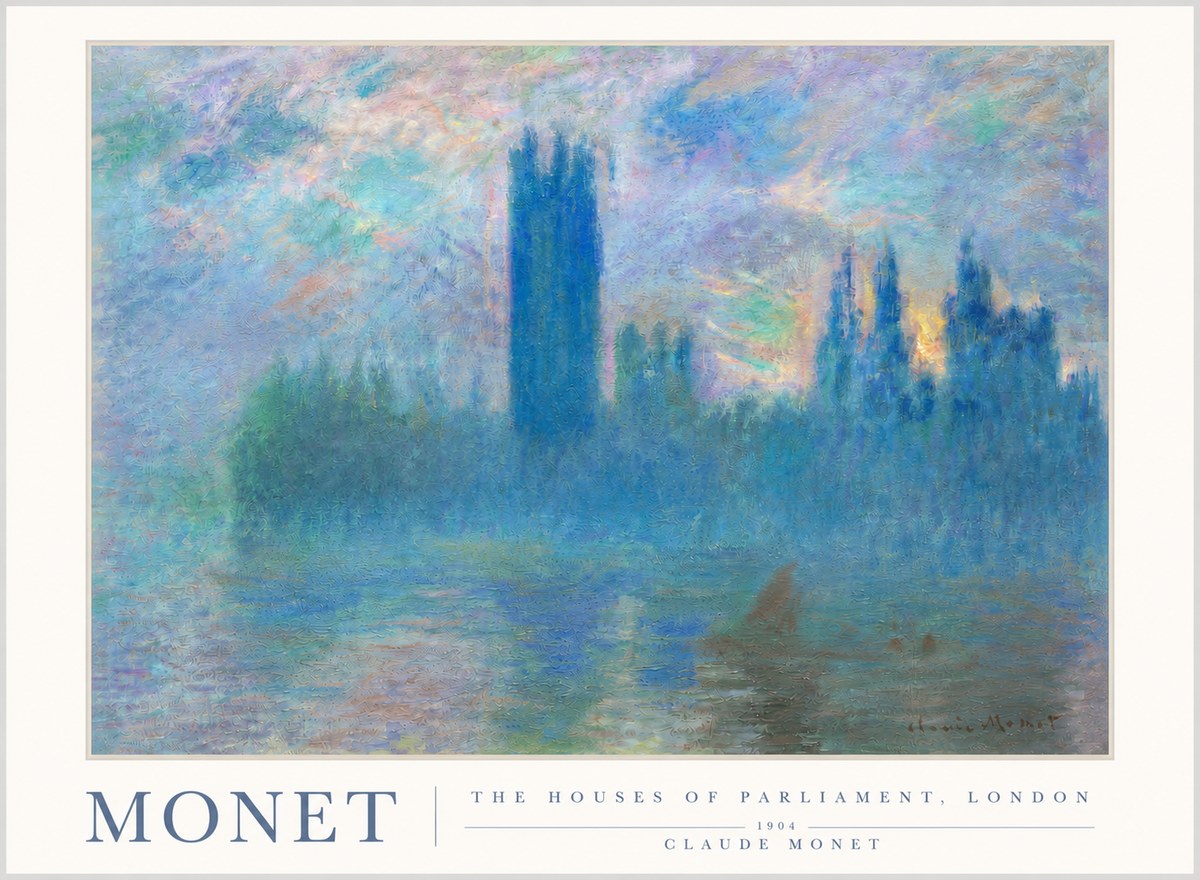 Monet The Houses of Parliament, London I No3 - Póster