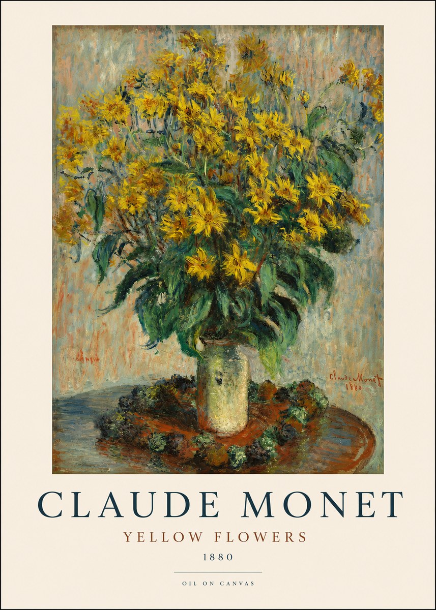 Monet Yellow Flowers No3 - Póster