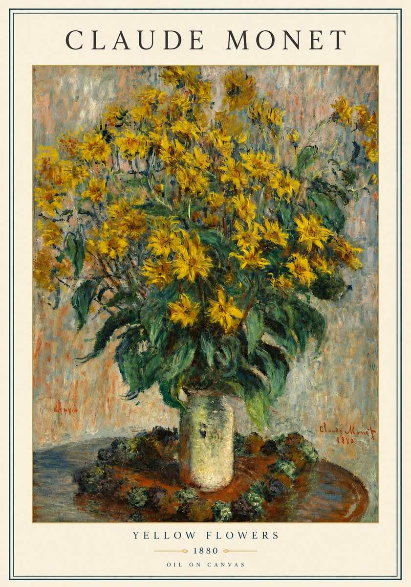 Monet Yellow Flowers No4 - Póster