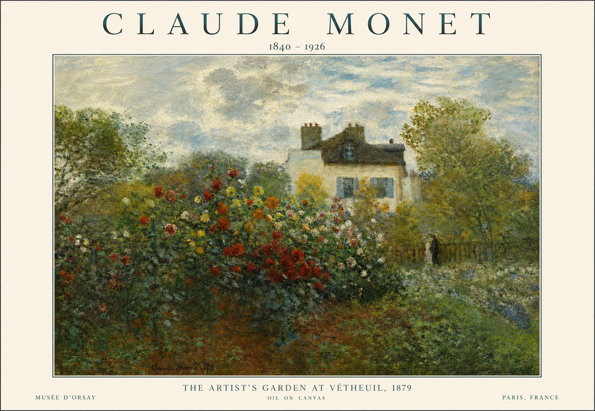 Monet The Artist's Garden at Vétheuil, 1879 No3 - Póster